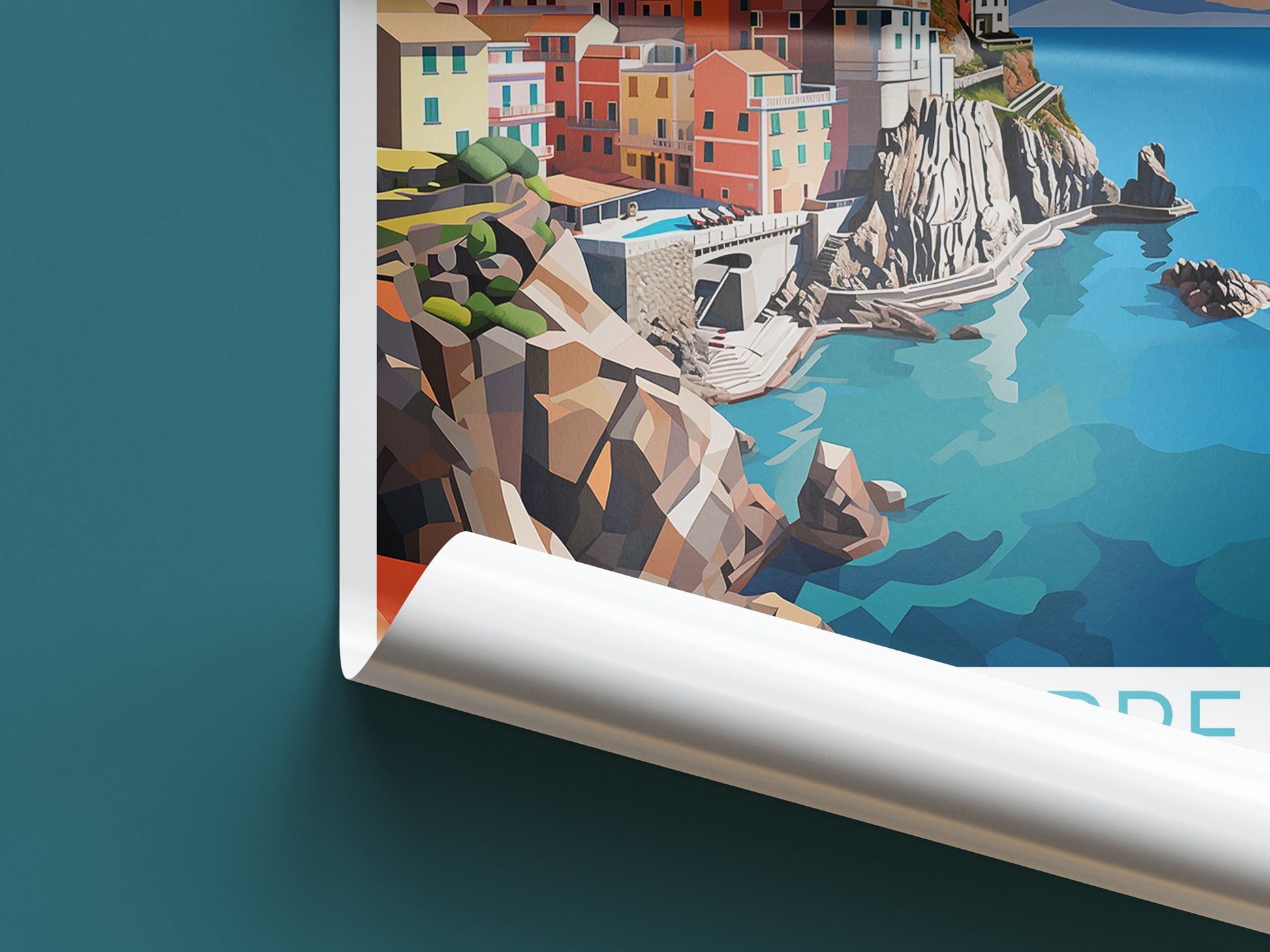 cinque terre travel poster roll up italy