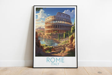 rome travel poster on the ground italy