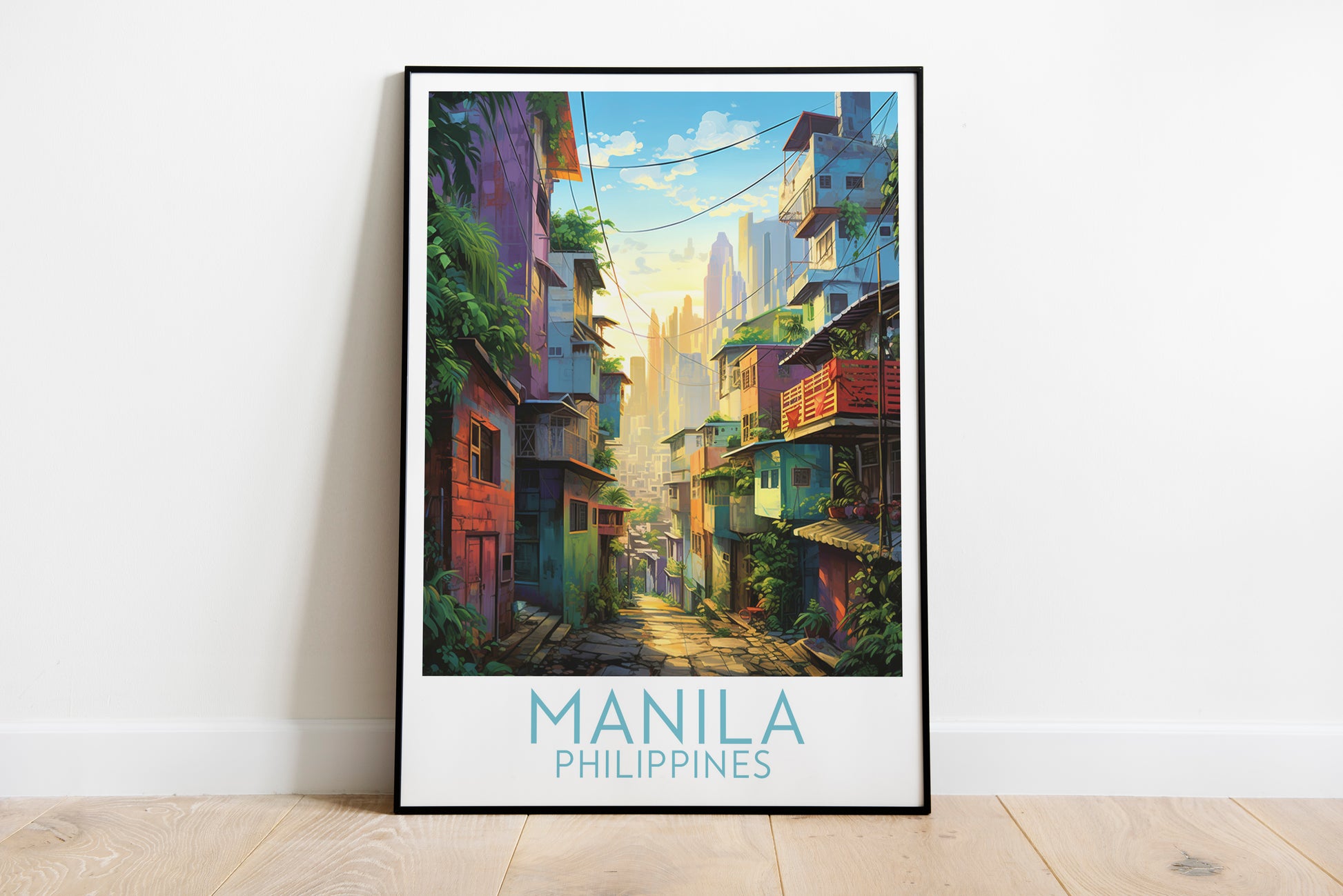 manila travel poster on the ground philippines