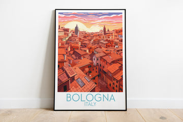 bologna travel poster on the ground italy