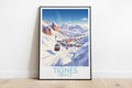 tignes travel poster on the ground france