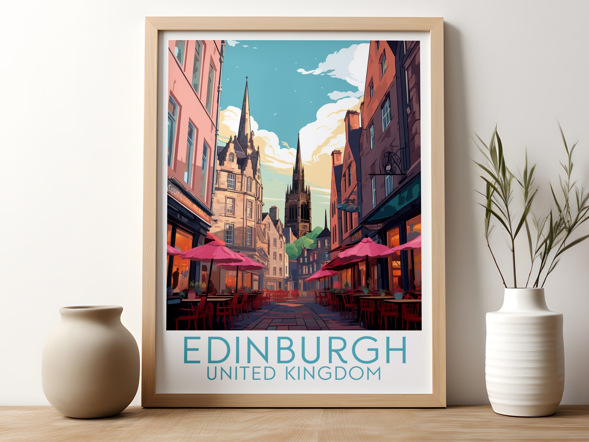 edinburgh travel poster for kitchen united kingdom