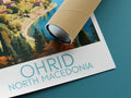 ohrid travel poster rolled north macedonia