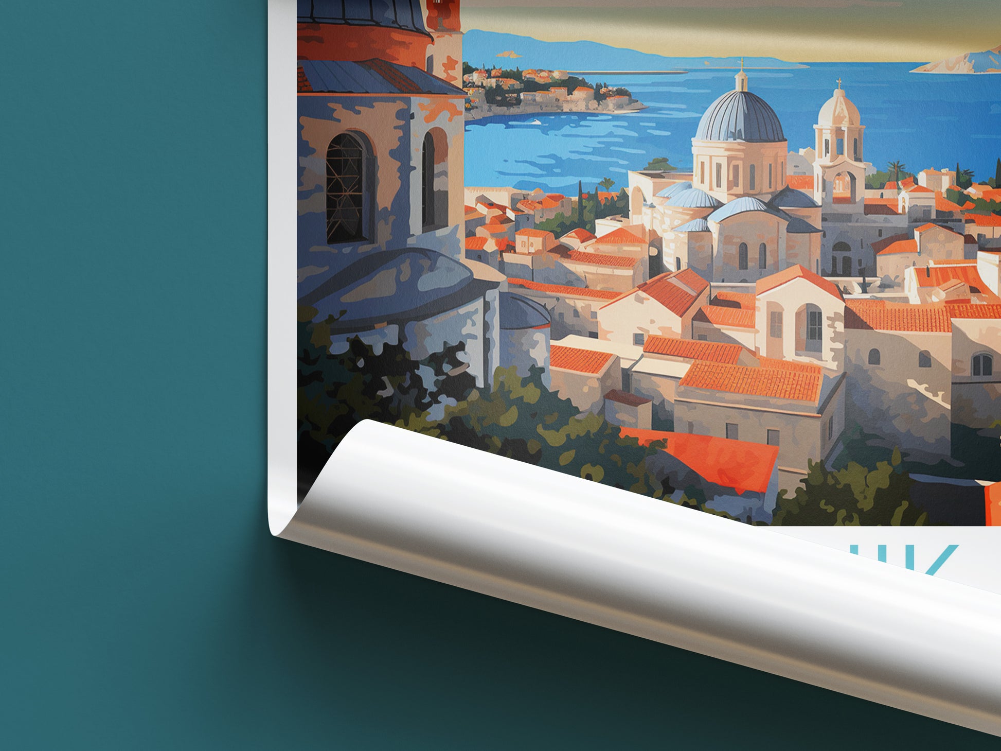 dubrovnik travel poster roll up croatia