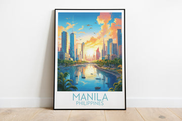 manila travel poster on the ground philippines