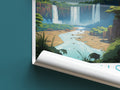 iguazu falls travel poster roll up argentina