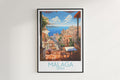 malaga travel poster hanged on the wall spain