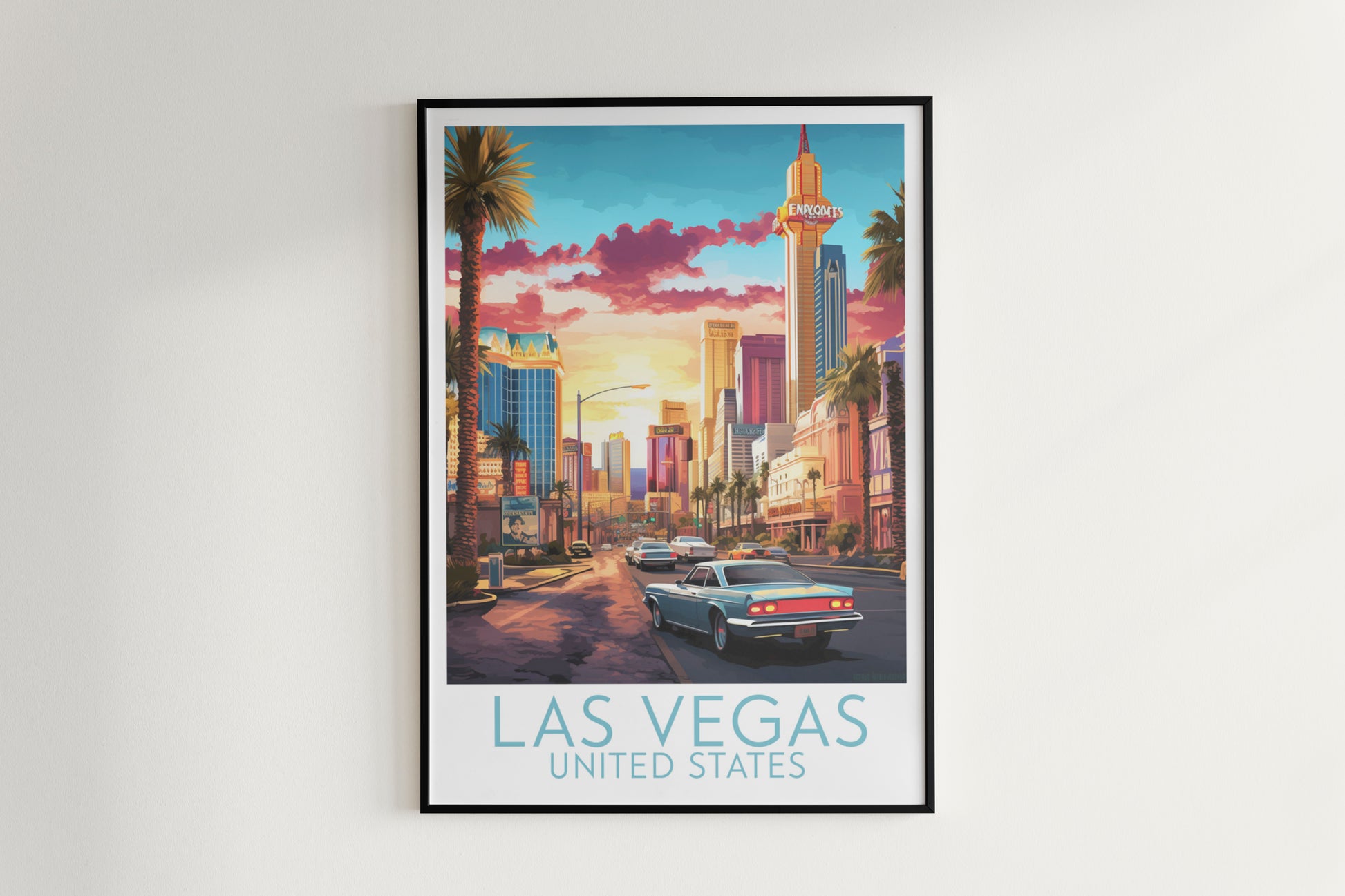 las vegas travel poster hanged on the wall united states