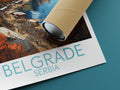 belgrade travel poster rolled serbia