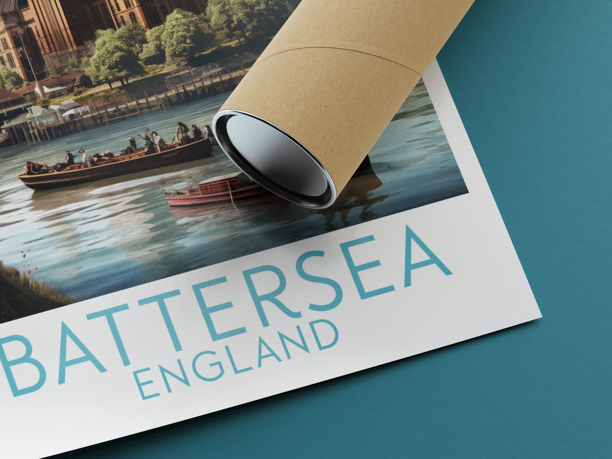 battersea travel poster rolled england