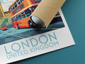 london travel poster rolled united kingdom