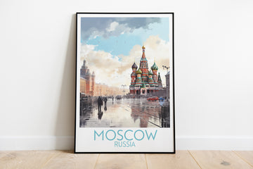 moscow travel poster on the ground russia