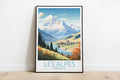 les alpes travel poster on the ground france