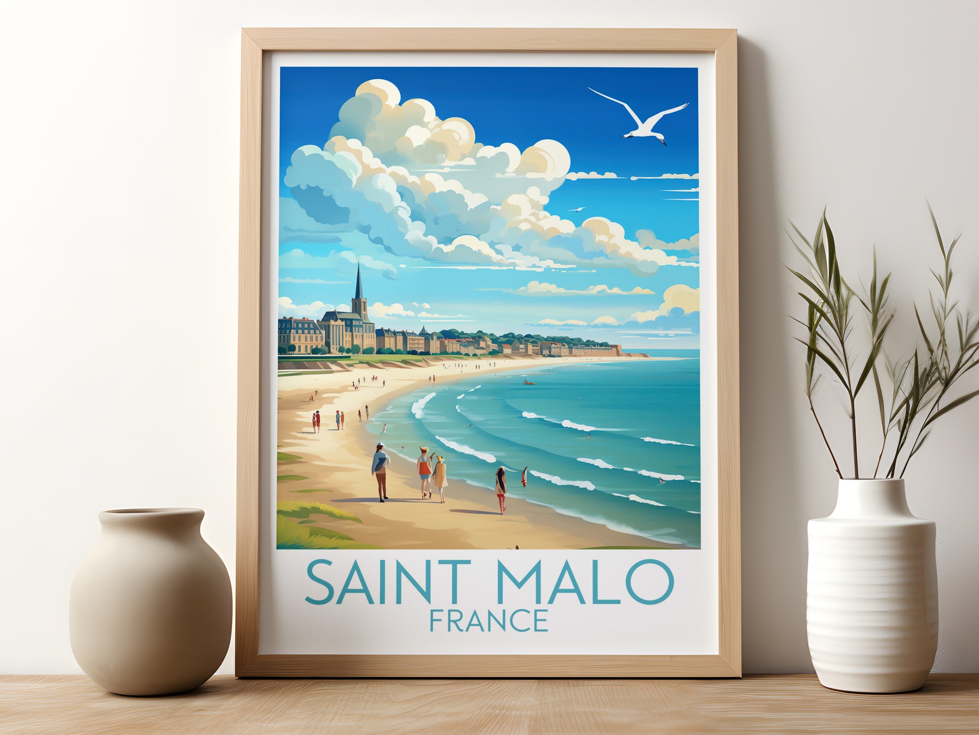 saint malo travel poster for kitchen france