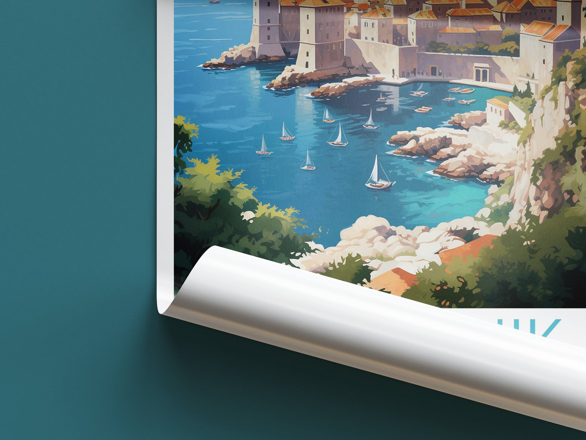 dubrovnik travel poster roll up croatia