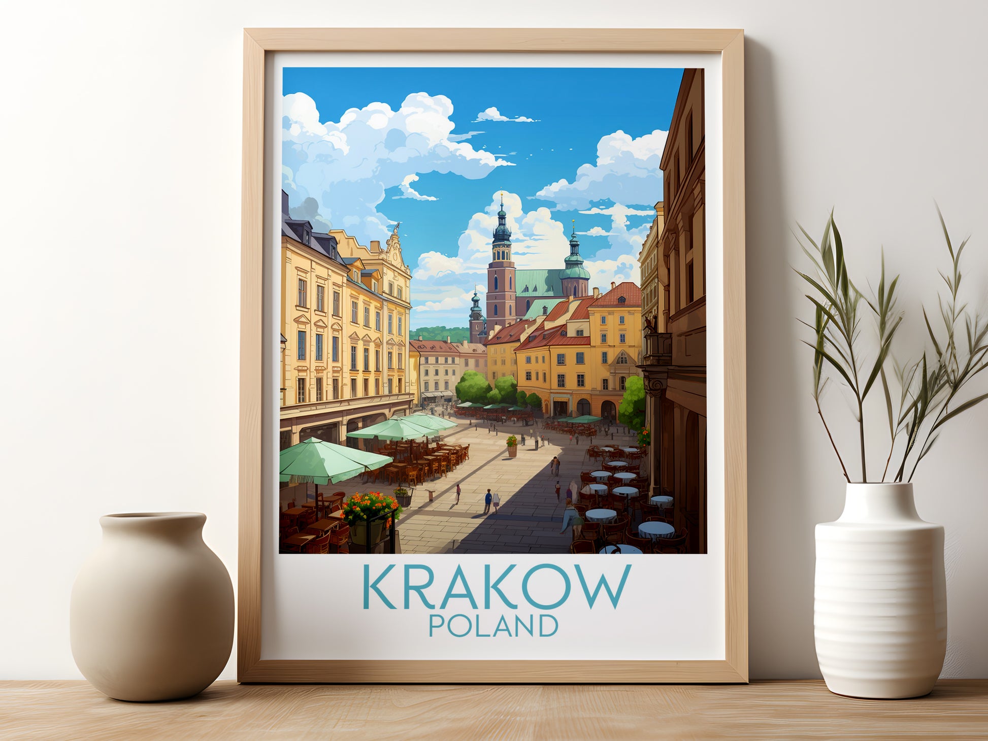 krakow travel poster for kitchen poland