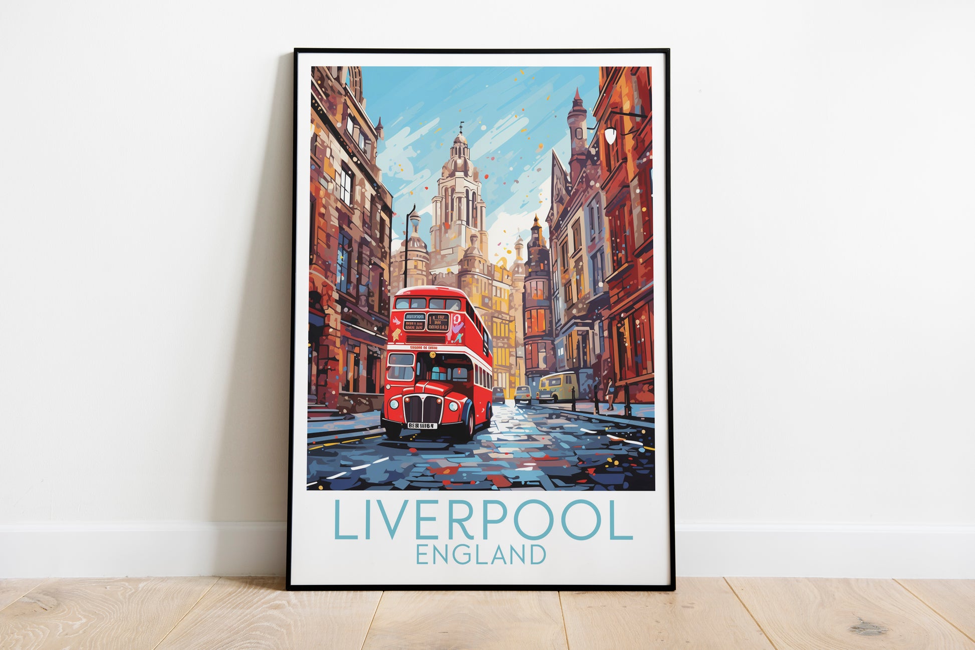 liverpool travel poster on the ground england