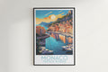 monaco travel poster hanged on the wall french riviera