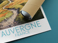 auvergne travel poster rolled france