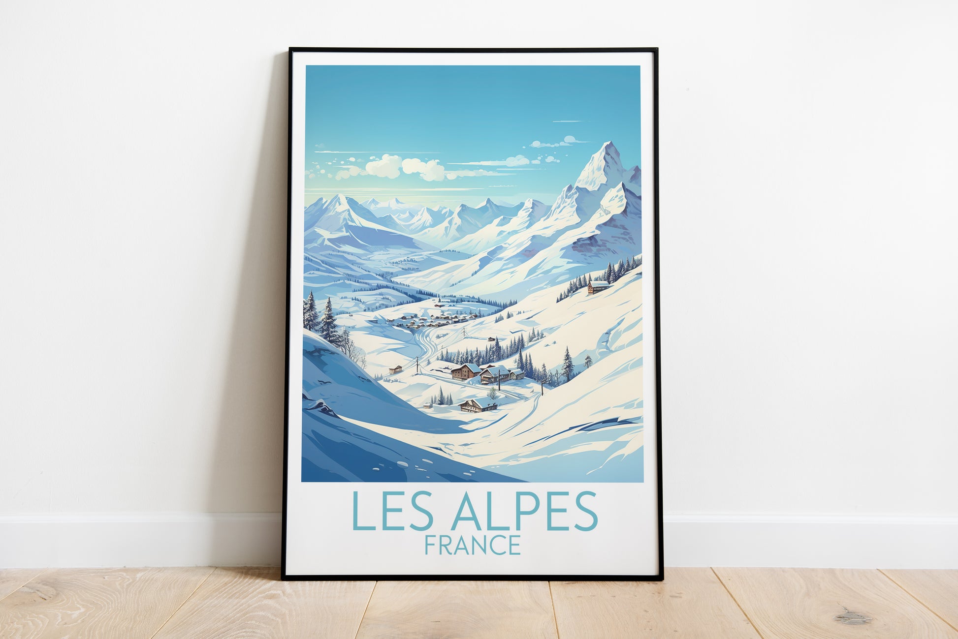 les alpes travel poster on the ground france