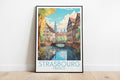 strasbourg travel poster on the ground france