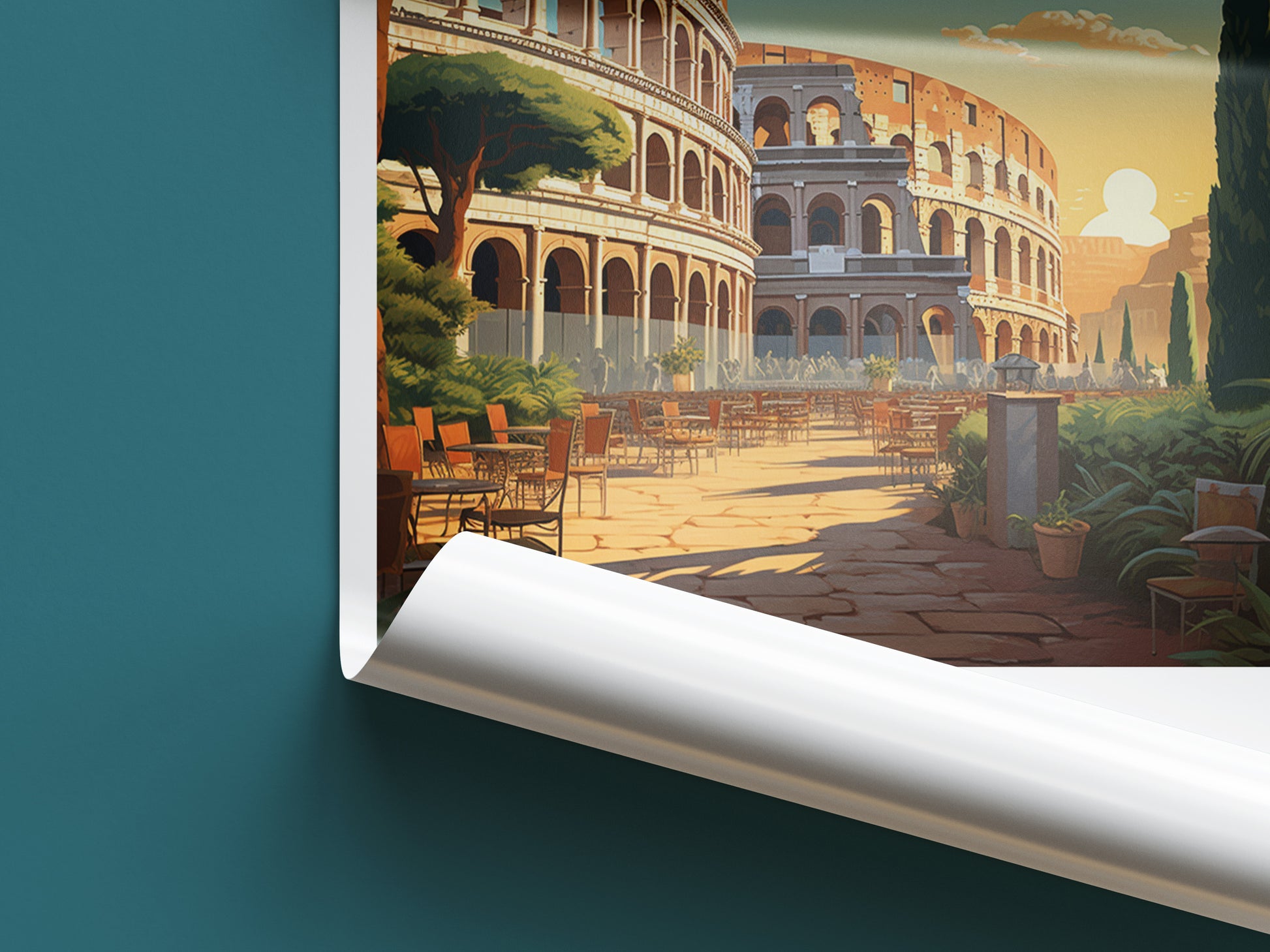 rome travel poster roll up italy