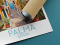 palma travel poster rolled spain