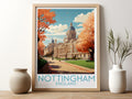 nottingham travel poster for kitchen england