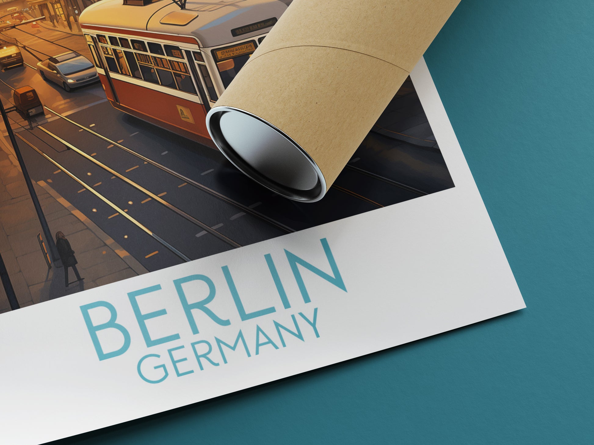 berlin travel poster rolled germany