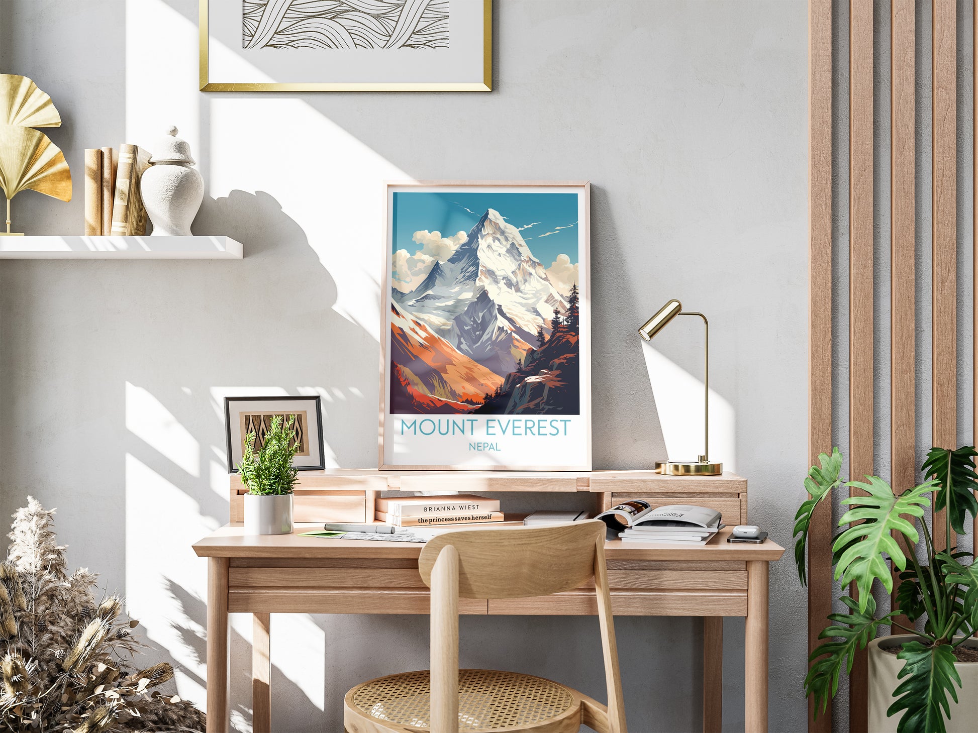 mount everest travel poster for desk nepal