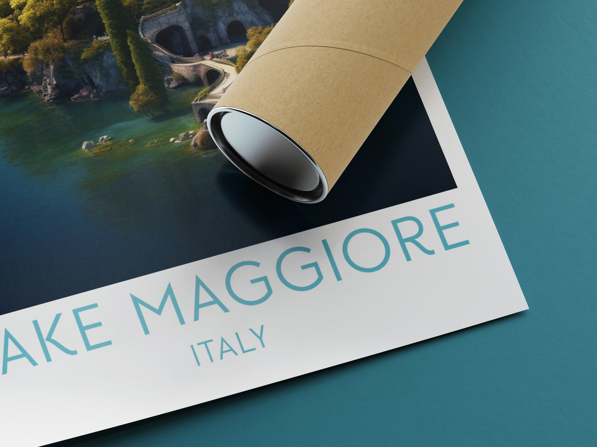 lake maggiore travel poster rolled italy