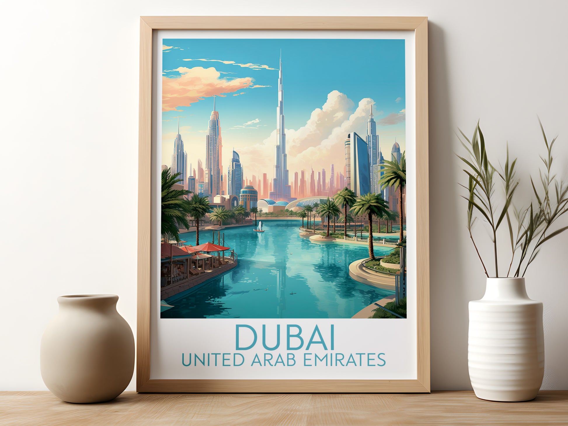 dubai travel poster for kitchen united arab emirates