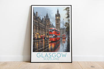 glasgow travel poster on the ground scotland