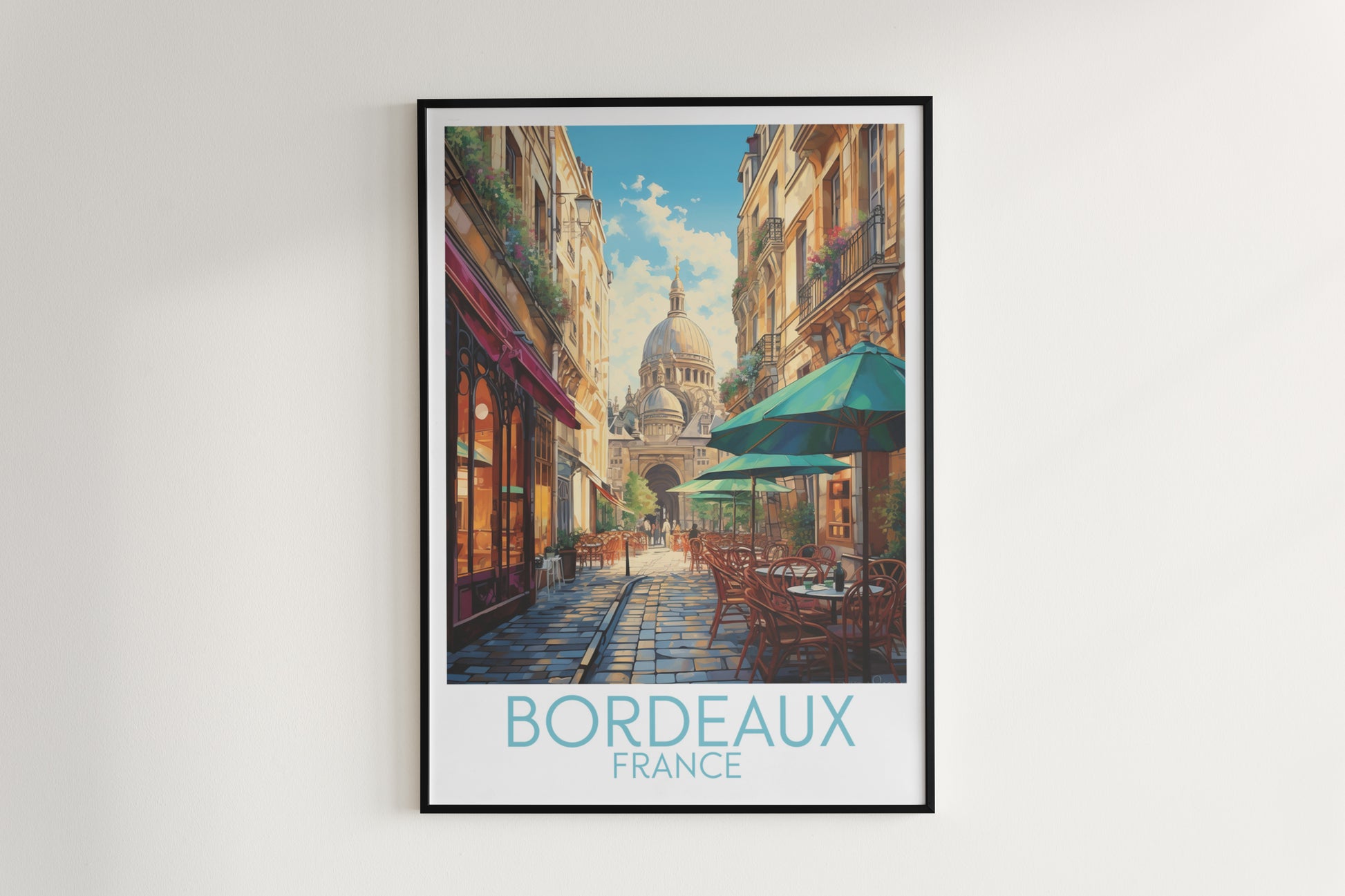 bordeaux travel poster hanged on the wall france