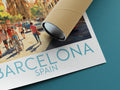 barcelona travel poster rolled spain