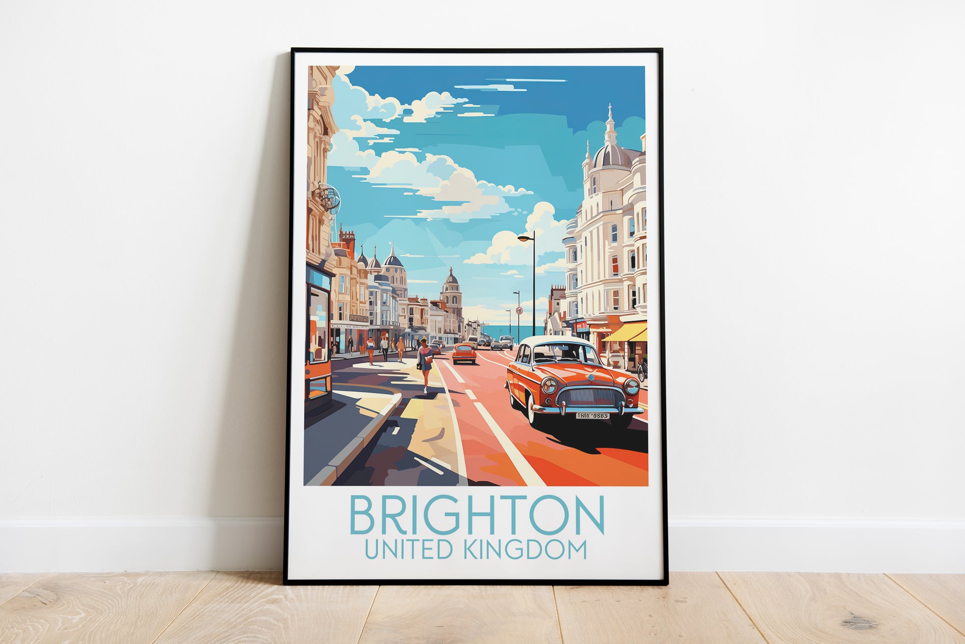 brighton travel poster on the ground united kingdom