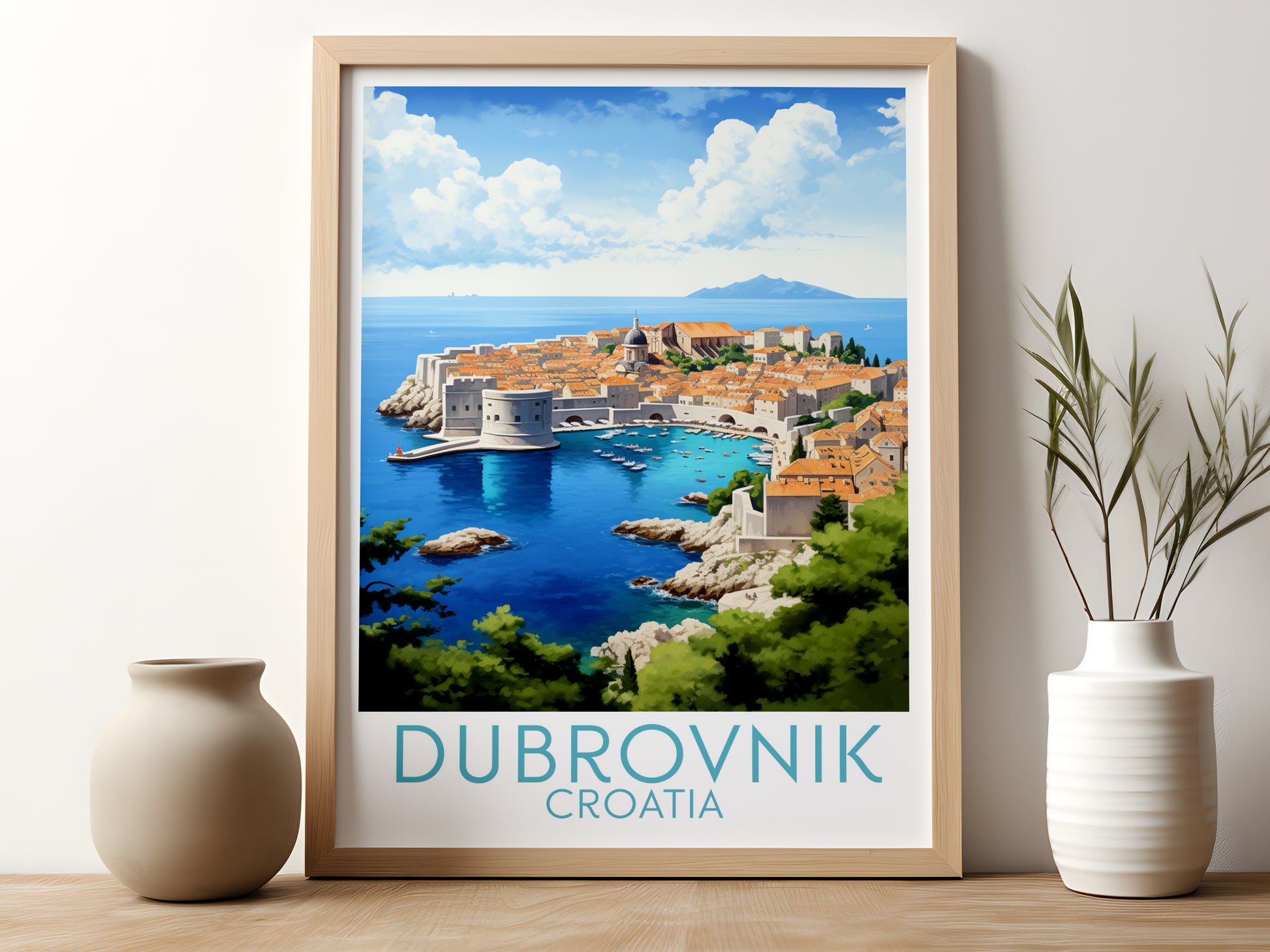 dubrovnik travel poster for kitchen croatia