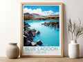 blue lagoon travel poster for kitchen iceland