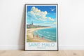 saint malo travel poster on the ground france