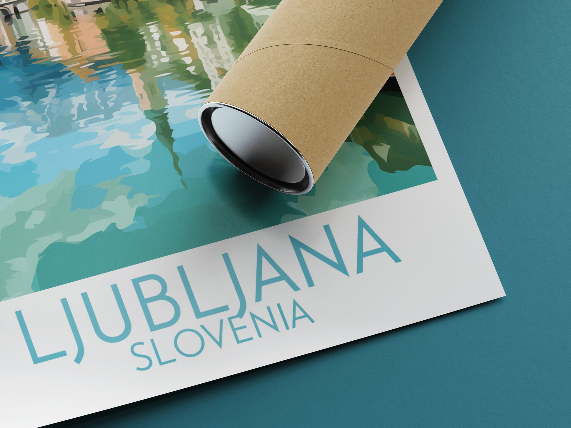 ljubljana travel poster rolled slovenia