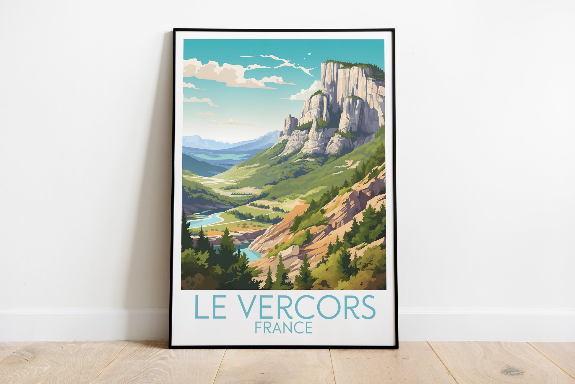 le vercors travel poster on the ground france