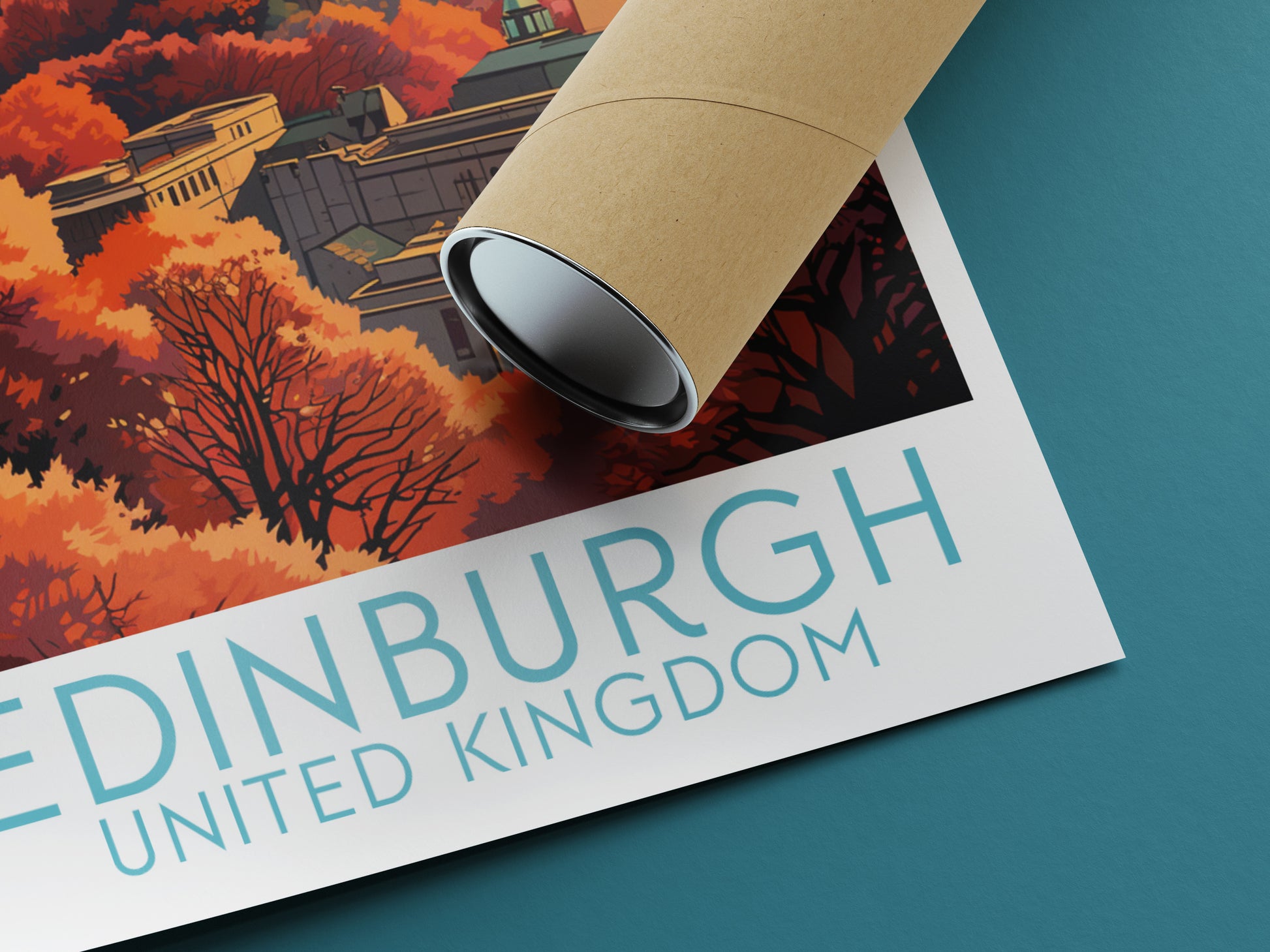 edinburgh travel poster rolled united kingdom