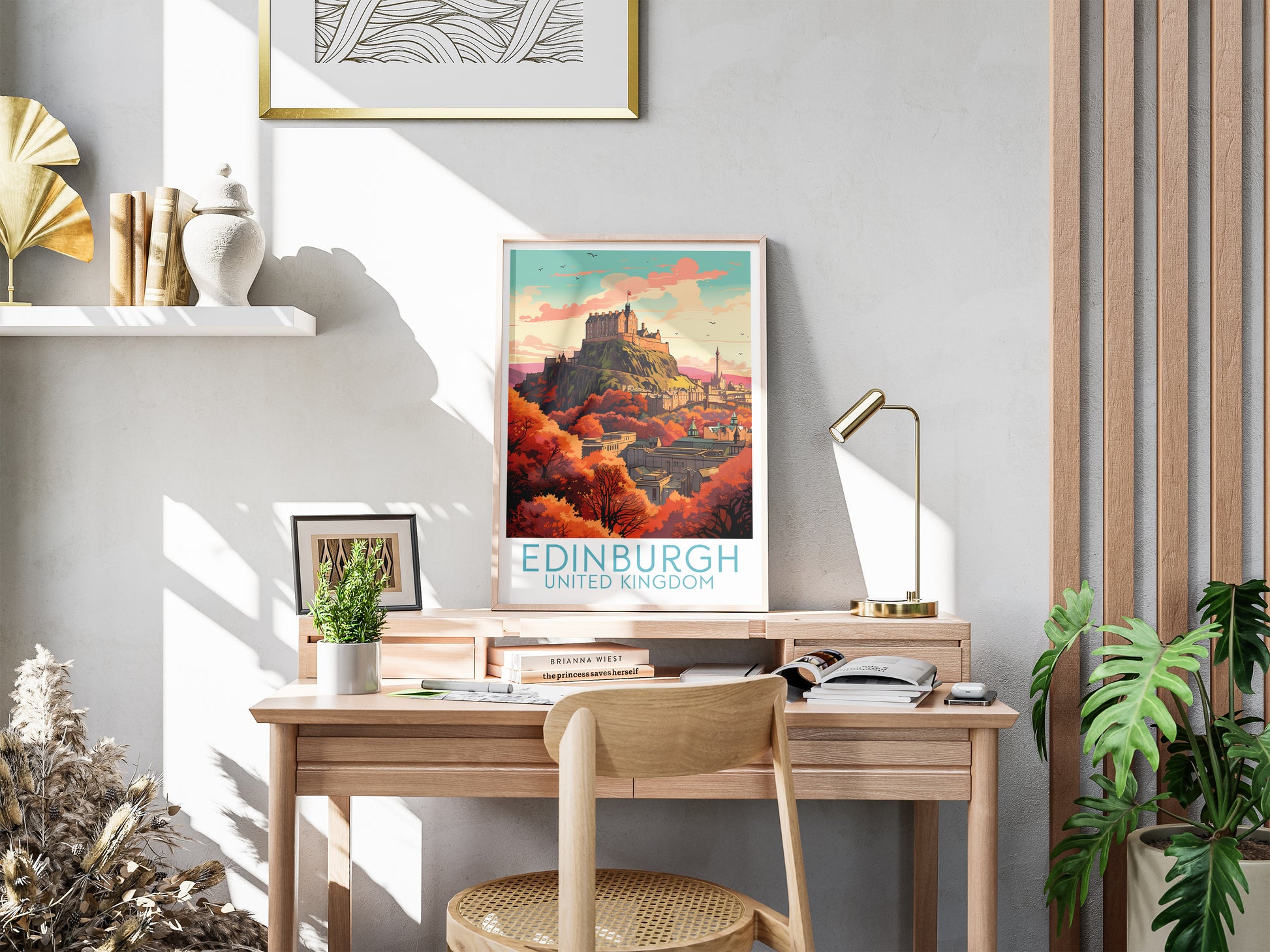 edinburgh travel poster for desk united kingdom