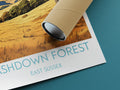 ashdown forest travel poster rolled east sussex