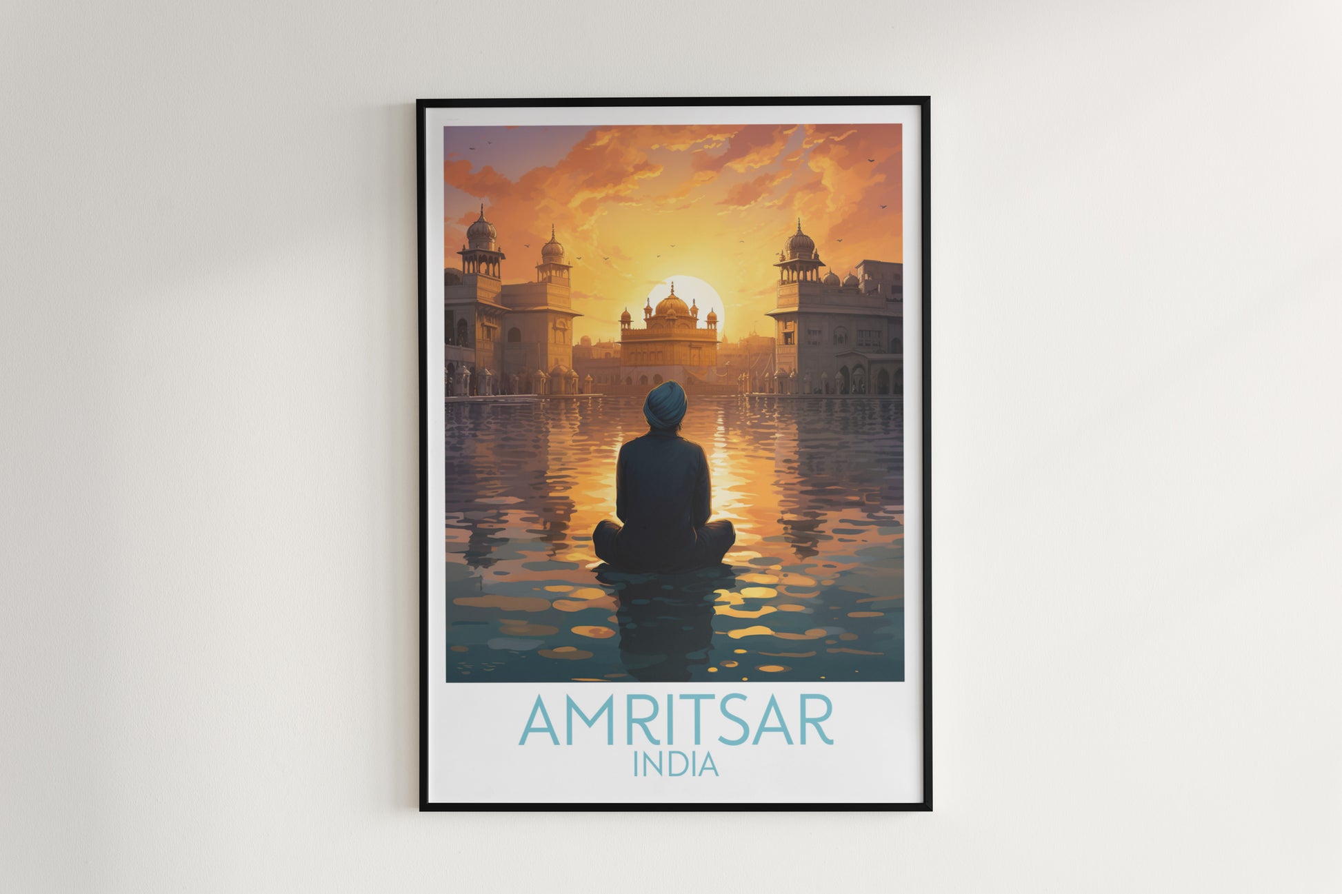 amritsar travel poster hanged on the wall india