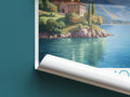 lake como travel poster roll up italy