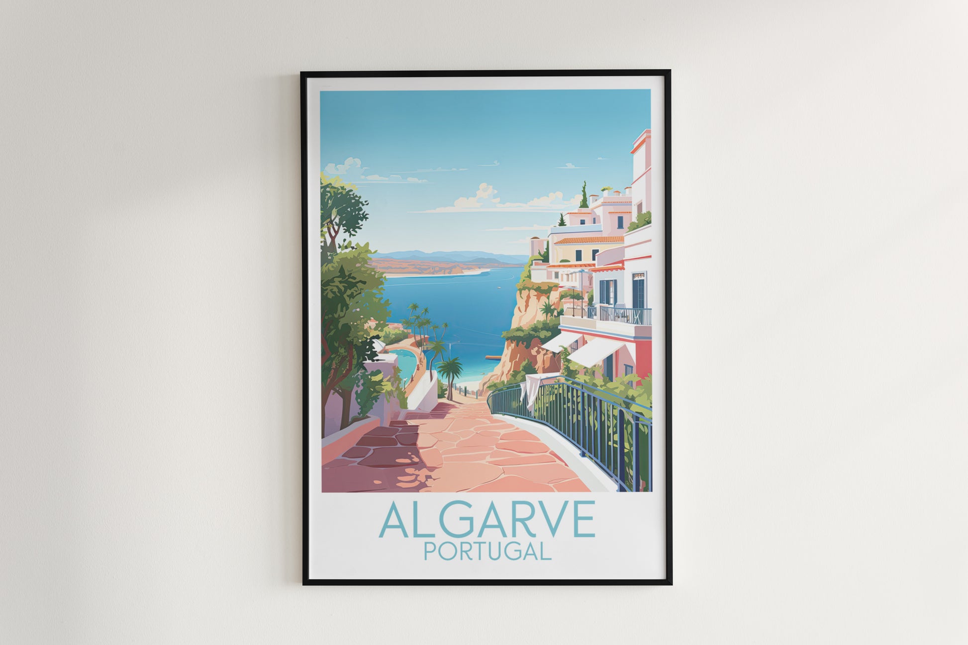 algarve travel poster hanged on the wall portugal