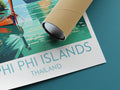 phi phi islands travel poster rolled thailand