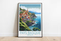 pays basque travel poster on the ground france