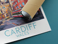 cardiff travel poster rolled wales